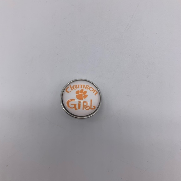 Clemson “Girl” Tigers Paw Print Football Button/Charm/Ginger Snaps Jewelry 20mm - Picture 2 of 7